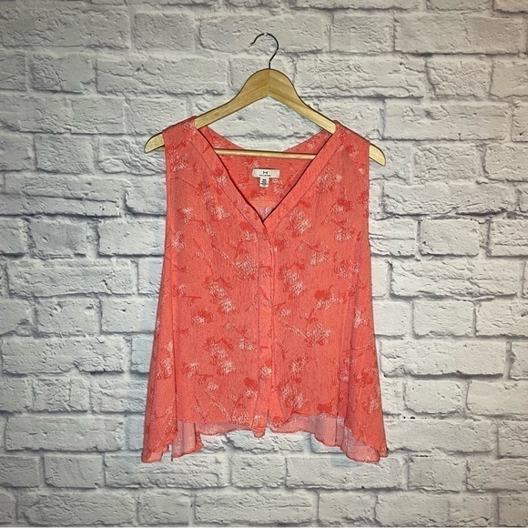 H By Halston Sleeveless V Neck Swing Button Front Viscose Top Size Medium - Picture 2 of 10